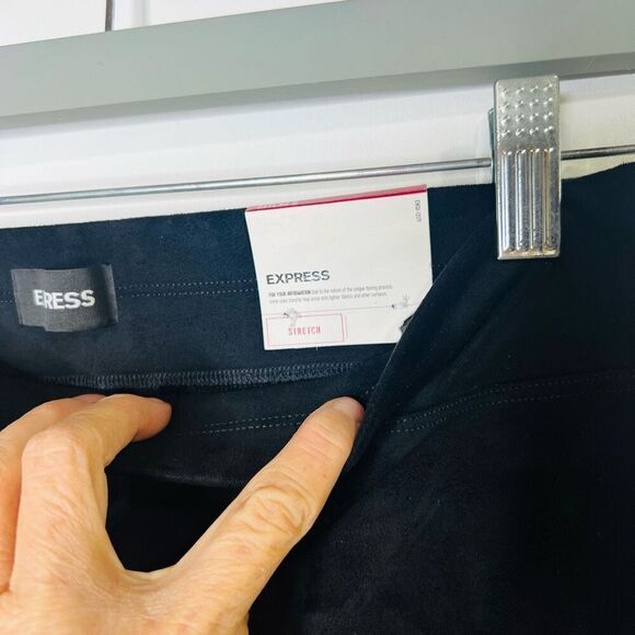 Express Black Soft Microsuede Feel Super High Rise Stretch Leggings NWT! - Picture 4 of 12